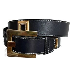 Vintage Escada Black and Gold Women’s Belt, Made in West Germany, 28-30”